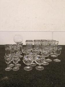 Vintage hand etched glasses
