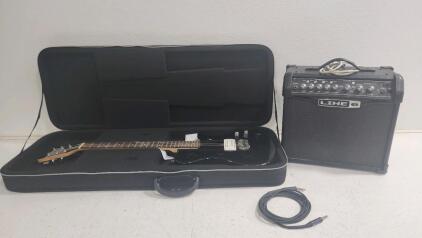 (1) First Act Electric Guitar (1) Line 6 Electric Guitar Amplifier