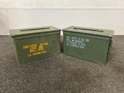 (2) Metal Ammo Cans