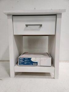 (1) White End Drawer Stand (1) Roman Tub Faucet