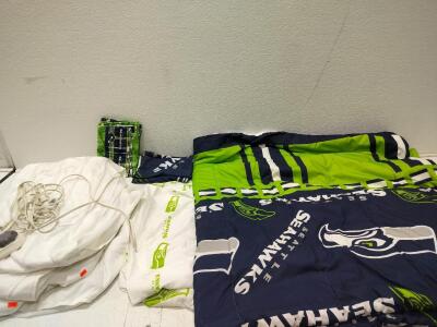 Queen size Seattle Seahawks bed set, queen size heated mattress pad