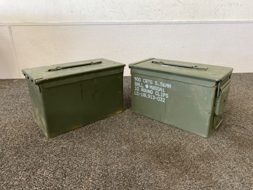 (2) Metal Ammo Cans