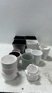 Assorted Ceramic and plastic Pots