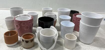 Assorted Ceramic and Glass Pots