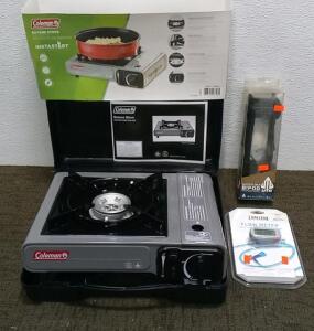 Butane Stove, Bipod, and Flow Meter