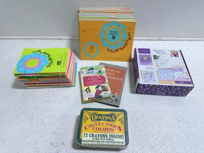 Vintage Crayon Box & Assorted Books & Craft Box