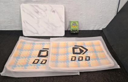 (1) Diatomite Stone Drying Mat, 12" x 18", (1) Ultrasonic Pest Repeller, (2) 4-Piece Placemat Sets & (1) Box Of Assorted Amazon Overstock