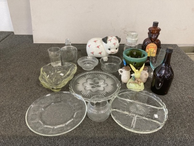 Glass Trays, Bottles, And More