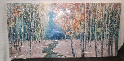 (1) Large Abstract Forest Canvas Wall Art Print