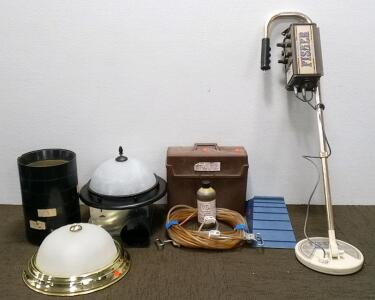 (2) Ceiling Lamps, Levelall, Metal Detector, and More