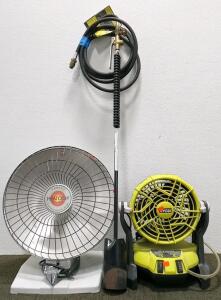 Heater, Fan, and Weed Burner