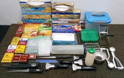 Vintage Spice Tins, Assorted Bags, Pot and Pan Holders, and More