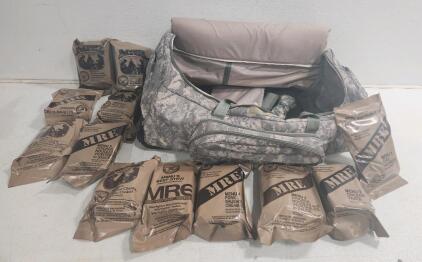 (1) Military Style Duffle Bag Padded (12) MREs