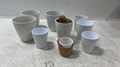 Assorted Ceramic Pots & Plastic