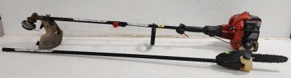 (1) Troy-Bilt Gas Weed Trimmer (1) Gas Pole Saw