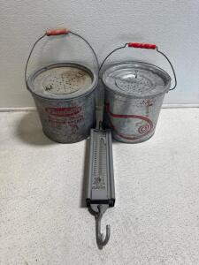 (2) Minnow Buckets & (1) Fish Scale