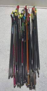 20+ Archery Arrows- Various Types including Mach 5, Speed Freak, Flu Flu, Thunder Storm, Terminator, and Maxima.