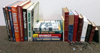 (19) Books, Rosary, Pendant, and More