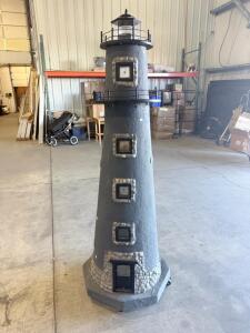 (1) Concrete Light House Model On Wheels & Lights Up