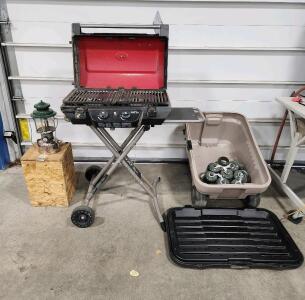 (1) Coleman Portable Grill (1) Coleman Lantern & Small Propane Tanks