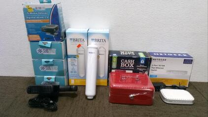 (4) Window Defrosters, (2) Water Filters, Cash Box, and Ethernet Switch