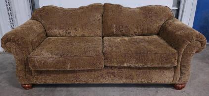 Comfortable 2-Seater Brown Couch