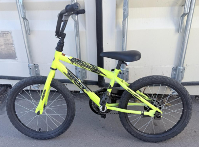 (1) Huffy 20 In. Rock It Boys' Bike, Metallic Black with Neon Yellow Accents