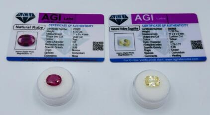 (2) Certified Natural Gemstones w/ COA&rsquo;s