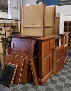 A Wooden Cubical Desk Set