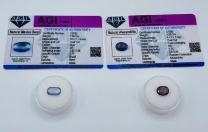 (2) Certified Natural Gemstones w/ COA&rsquo;s