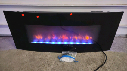 Electric Fireplace - 54 Inch No Heat Wall Mounted Fireplace with LED Flames, Remote, Timer, and Adjustable Brightness by Northwest (Black)