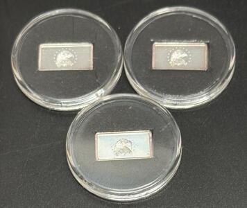Silver Bullion Bar, Eagle Design, .999 Pure Silver, 1000 mg