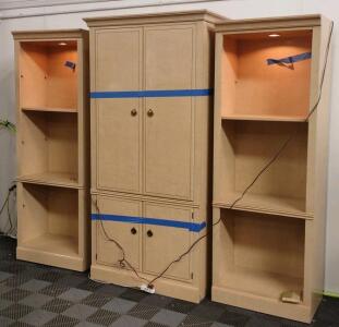 (1) Armoire & (2) Matching Illuminating Mini Armoire Bedroom Set
