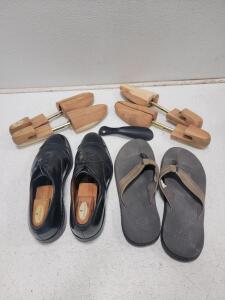 Shoe Lot! Including: Allen Edmonds Men's Balck Leather Shoes, Reef Flip Flops, & More!