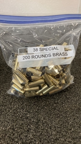 (200) Brass Casings Of 38 Special