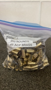 (200) Brass Casings Of 45 ACP