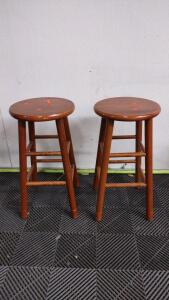 (2) Matching Wooden Bar Stools