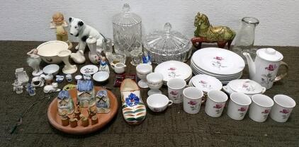(27) Piece Tea Set, Crystal, Knickknacks, and More