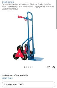 (1) Generic Folding Cart with Wheels, Platform Trucks Push Cart Hand Trucks Utility Carts Service Carts Luggage Cart, Maximum Load 200KG/440Lb