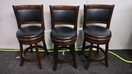 (3) Matching Stylish and Durable Augusta Swivel Counter Stool: Comfortable Seating for Any Decor