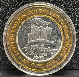 Hilton Limited Edition $10 Gaming Token, .999 Silver, Year of the Monkey