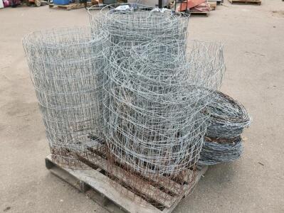 Barbed Wire And Wire Fencing Rolls, Galvanized Steel, Multiple Rolls