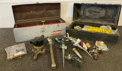 (2) Toolboxes, Miscellaneous Tools, And Sprinkler Parts