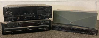 Ken Wood Disc Player, Stereo Amp, Speaker, And SLDD Digital Synthesizer Tuner