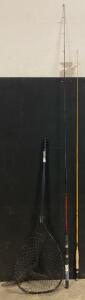 (2) Fly-Fishing Poles And Net