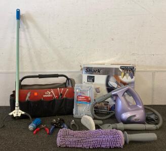 Shark Premium Portable Steam Cleaner, Husky Tool Bag And Tools And More