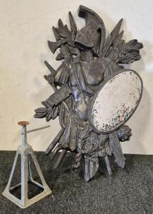 Vintage SPQR Knights of the Templar Wall Decor Cast Metal, Floor Jack