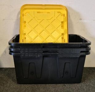 (3) Commander Storage Totes 27Gal