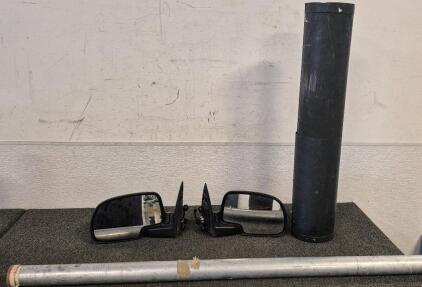 Metal Fly Rod Storage (63"), Truck Aide Mirrors, Black Metal Pipe(3 1/2ft)