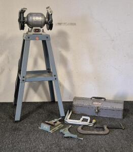 6" Bench Grinder (Works), Craftsman Metal Tool Chest, Clamps And More.